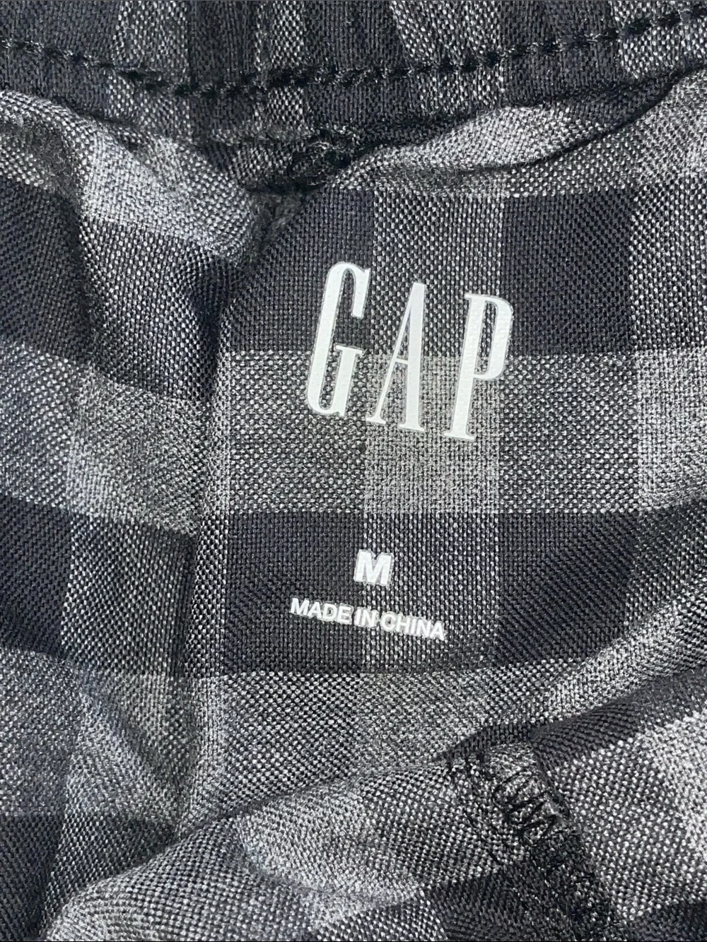 Black & Gray Gingham Drawstring PJ bottoms